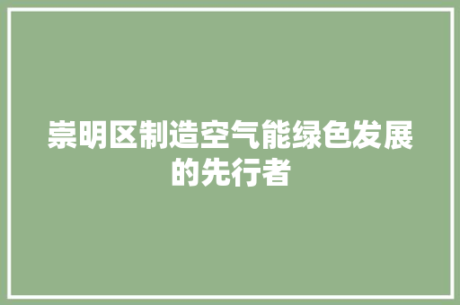 崇明区制造空气能绿色发展的先行者 水电维修