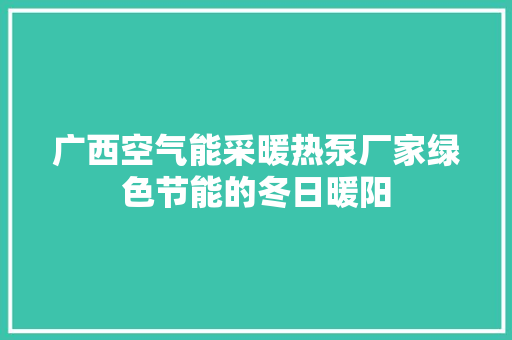 广西空气能采暖热泵厂家绿色节能的冬日暖阳 热水器