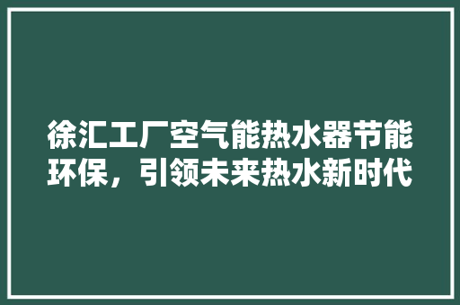 徐汇工厂空气能热水器节能环保，引领未来热水新时代 家居维修