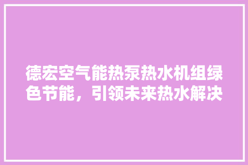 德宏空气能热泵热水机组绿色节能，引领未来热水解决方法 冰箱