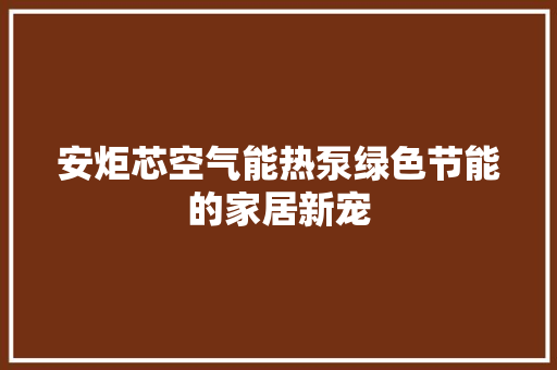 安炬芯空气能热泵绿色节能的家居新宠 热水器
