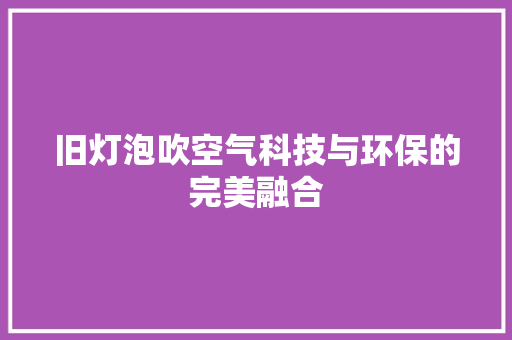 旧灯泡吹空气科技与环保的完美融合 局部翻新