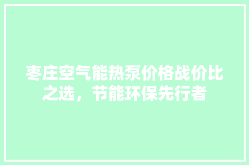 枣庄空气能热泵价格战价比之选，节能环保先行者 家居维修