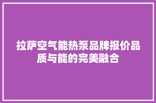 拉萨空气能热泵品牌报价品质与能的完美融合 空调