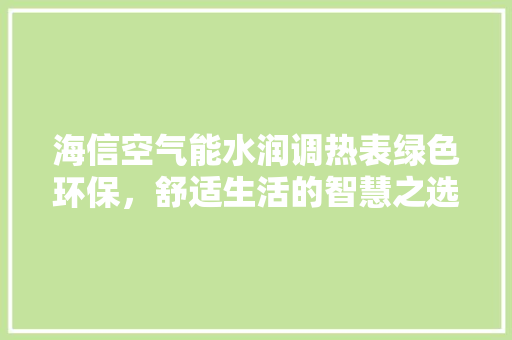 海信空气能水润调热表绿色环保，舒适生活的智慧之选 翻新改色