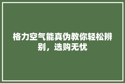 格力空气能真伪教你轻松辨别，选购无忧 热水器