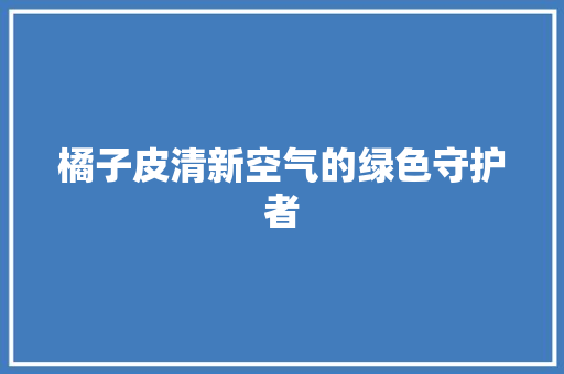 橘子皮清新空气的绿色守护者 局部翻新