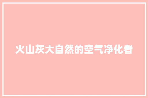 火山灰大自然的空气净化者 家具修理