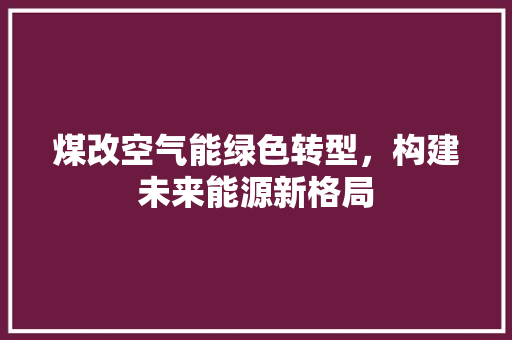 煤改空气能绿色转型，构建未来能源新格局 冰箱