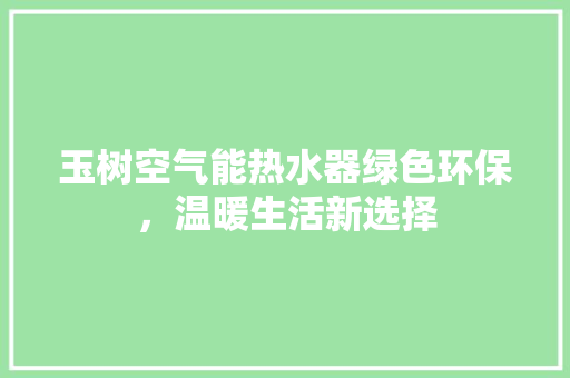 玉树空气能热水器绿色环保，温暖生活新选择 局部翻新