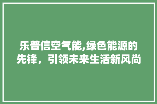 乐普信空气能,绿色能源的先锋，引领未来生活新风尚_乐普信空气能 乐普信空气能,绿色能源的先锋，引领未来生活新风尚_乐普信空气能 水电维修