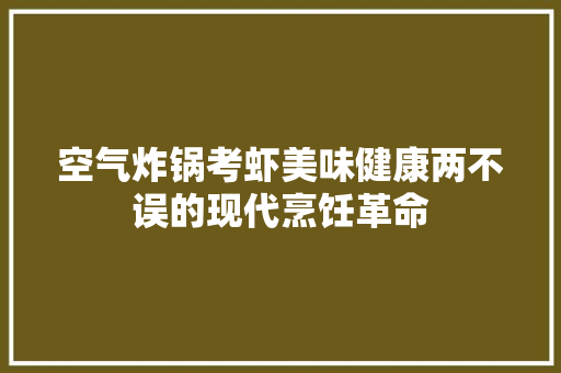 空气炸锅考虾美味健康两不误的现代烹饪革命 洁具维修