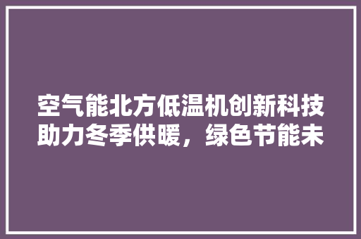 空气能北方低温机创新科技助力冬季供暖，绿色节能未来已来 翻新改色