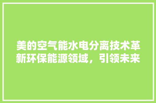 美的空气能水电分离技术革新环保能源领域，引领未来绿色生活 龙头管件