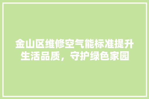 金山区维修空气能标准提升生活品质，守护绿色家园 空调