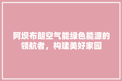 阿坝布朗空气能绿色能源的领航者，构建美好家园 空调