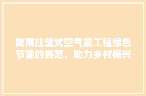陇南挂壁式空气能工程绿色节能的典范，助力乡村振兴 空调