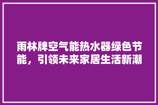 雨林牌空气能热水器绿色节能，引领未来家居生活新潮流 洗衣机
