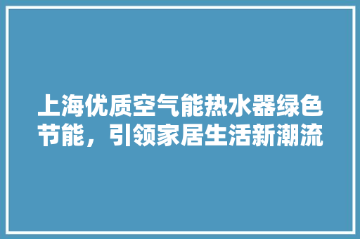 上海优质空气能热水器绿色节能，引领家居生活新潮流 家具修理