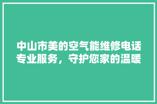 中山市美的空气能维修电话专业服务，守护您家的温暖与舒适 清洁保养