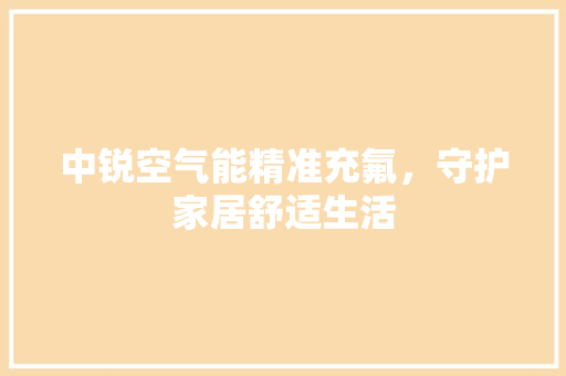 中锐空气能精准充氟，守护家居舒适生活 洁具维修