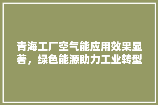 青海工厂空气能应用效果显著，绿色能源助力工业转型升级 清洁保养