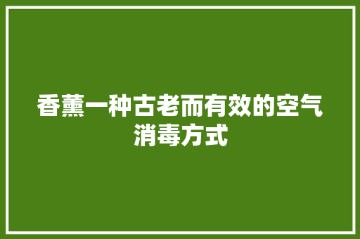 香薰一种古老而有效的空气消毒方式 冰箱