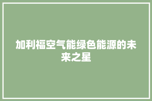 加利福空气能绿色能源的未来之星 洗衣机