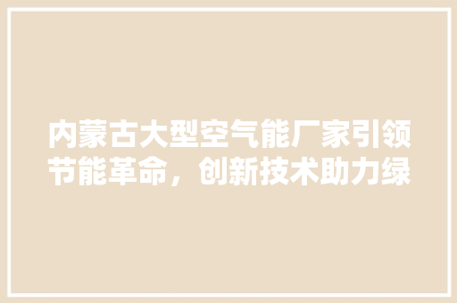内蒙古大型空气能厂家引领节能革命，创新技术助力绿色环保 洗衣机