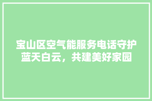 宝山区空气能服务电话守护蓝天白云，共建美好家园 热水器