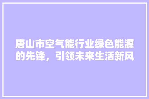 唐山市空气能行业绿色能源的先锋，引领未来生活新风尚 贴膜