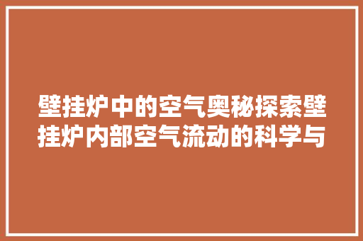 壁挂炉中的空气奥秘探索壁挂炉内部空气流动的科学与艺术 装修设计