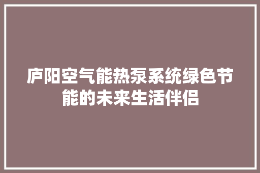 庐阳空气能热泵系统绿色节能的未来生活伴侣 洗衣机