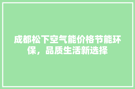 成都松下空气能价格节能环保，品质生活新选择 局部翻新