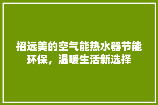 招远美的空气能热水器节能环保，温暖生活新选择 热水器
