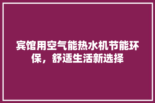 宾馆用空气能热水机节能环保，舒适生活新选择 清洁保养