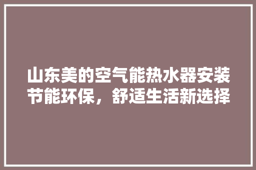 山东美的空气能热水器安装节能环保，舒适生活新选择 空调
