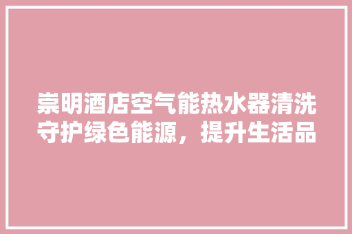 崇明酒店空气能热水器清洗守护绿色能源，提升生活品质 旧房改造