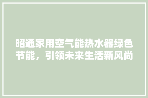 昭通家用空气能热水器绿色节能，引领未来生活新风尚 装修设计
