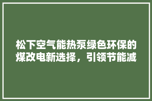 松下空气能热泵绿色环保的煤改电新选择，引领节能减排新潮流 灯具安装