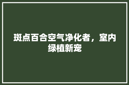 斑点百合空气净化者，室内绿植新宠 龙头管件