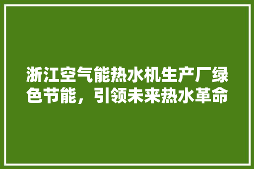 浙江空气能热水机生产厂绿色节能，引领未来热水革命 洁具维修