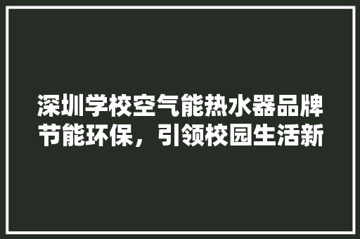 深圳学校空气能热水器品牌节能环保，引领校园生活新风尚 家具修理