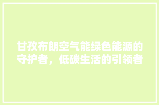甘孜布朗空气能绿色能源的守护者，低碳生活的引领者 旧房改造
