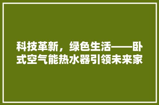科技革新，绿色生活——卧式空气能热水器引领未来家居节能潮流 洗衣机