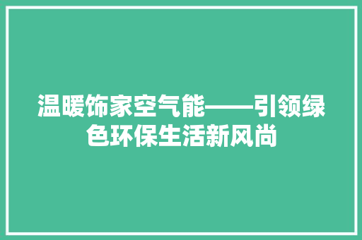温暖饰家空气能——引领绿色环保生活新风尚 洗衣机