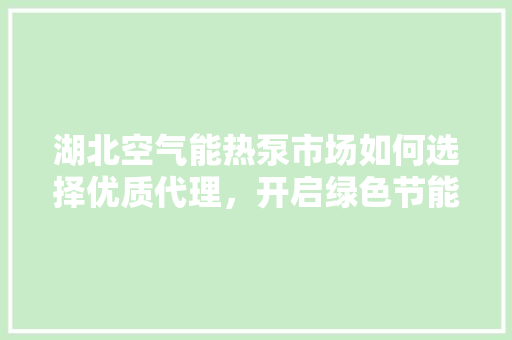湖北空气能热泵市场如何选择优质代理，开启绿色节能新篇章 冰箱