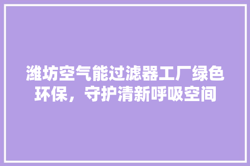 潍坊空气能过滤器工厂绿色环保，守护清新呼吸空间 局部翻新