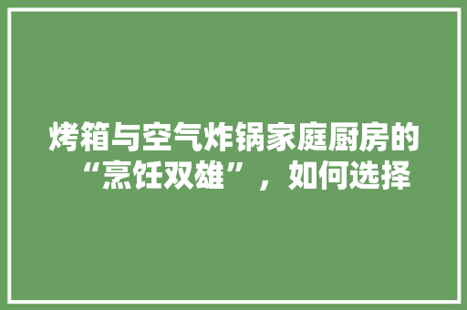 烤箱与空气炸锅家庭厨房的“烹饪双雄”，如何选择 局部翻新