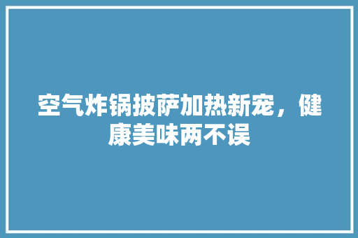 空气炸锅披萨加热新宠，健康美味两不误 龙头管件